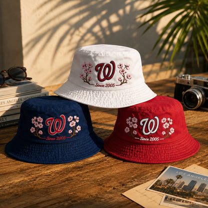 All Teams Embroidery Bucket Hat Baseball  Embroidery Bucket Hat With Logo and Flower Custom- 5to9vibe