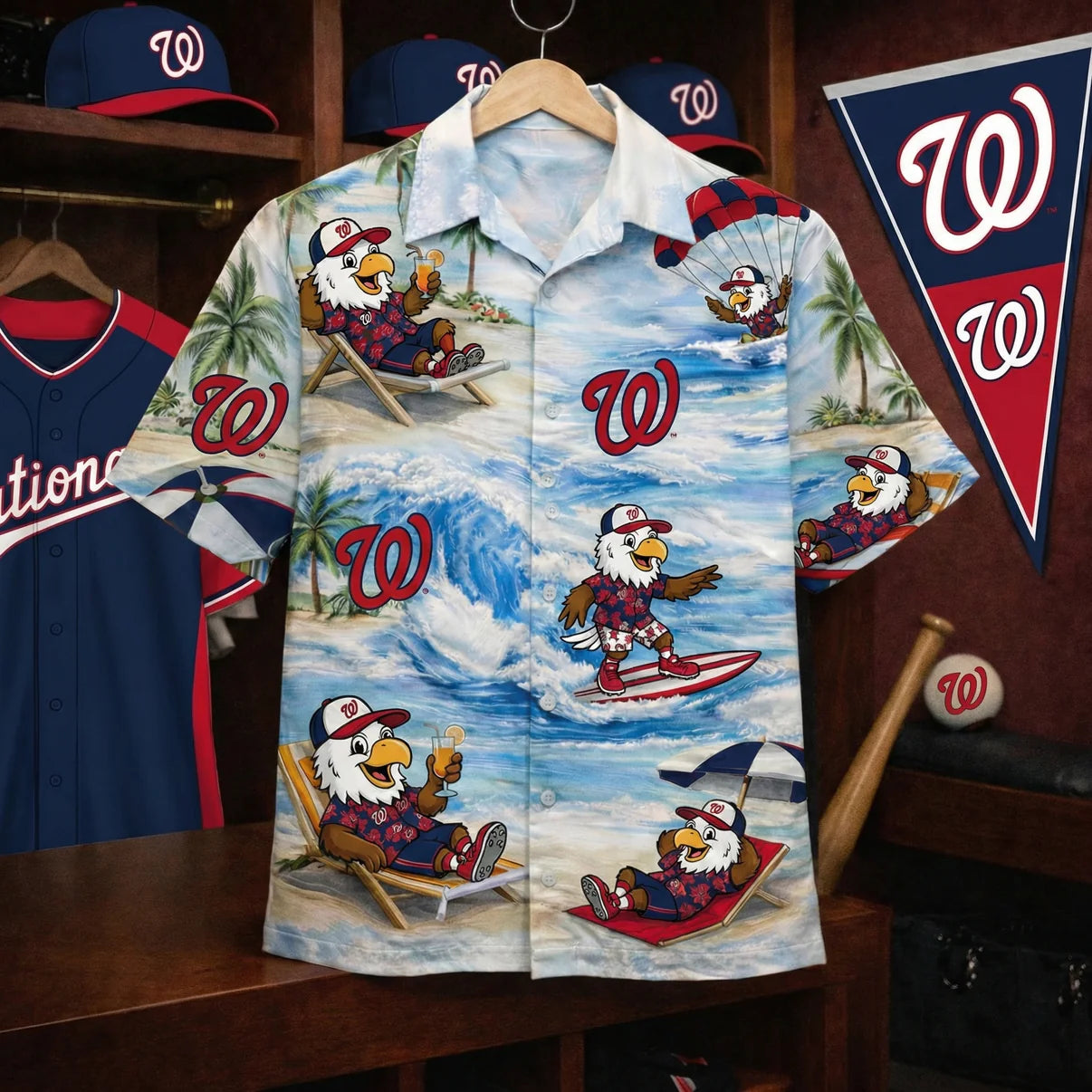 CC Baseball Mascot Beach Viber Button-Up Unisex Hawaiian Shirt For Men & Women