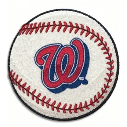 All Baseball Teams Baseball-Shaped Logo Baseball Fan Custom Quilted Print Premium Welcome Mat Washable Black Border – Personalized Baseball Doormat