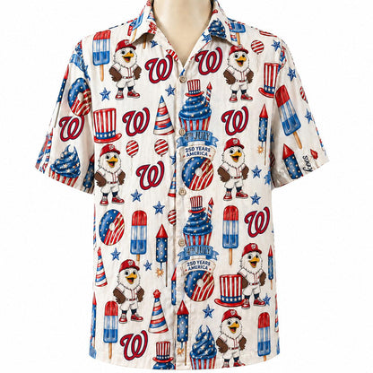 All Baseball Team 4th July 250 Years Anniversary America Premium Unisex Hawaiian Shirt For Men and Women
