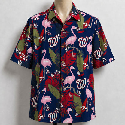 All Baseball Teams Flamingo Hawaiian Shirt | Tropical Baseball Button Up Unisex Hawaiian Shirt For Men and Women