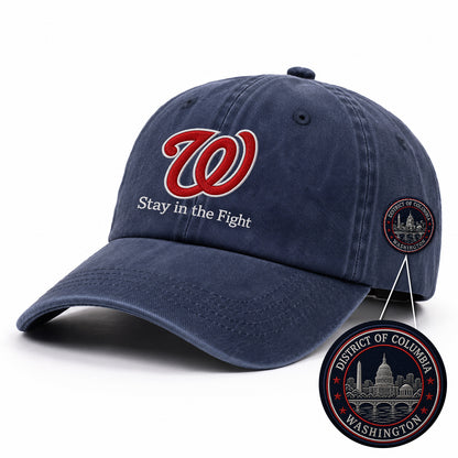 Baseball Team Slogan Cap All Teams Embroidered Logo Premium Wash Cap