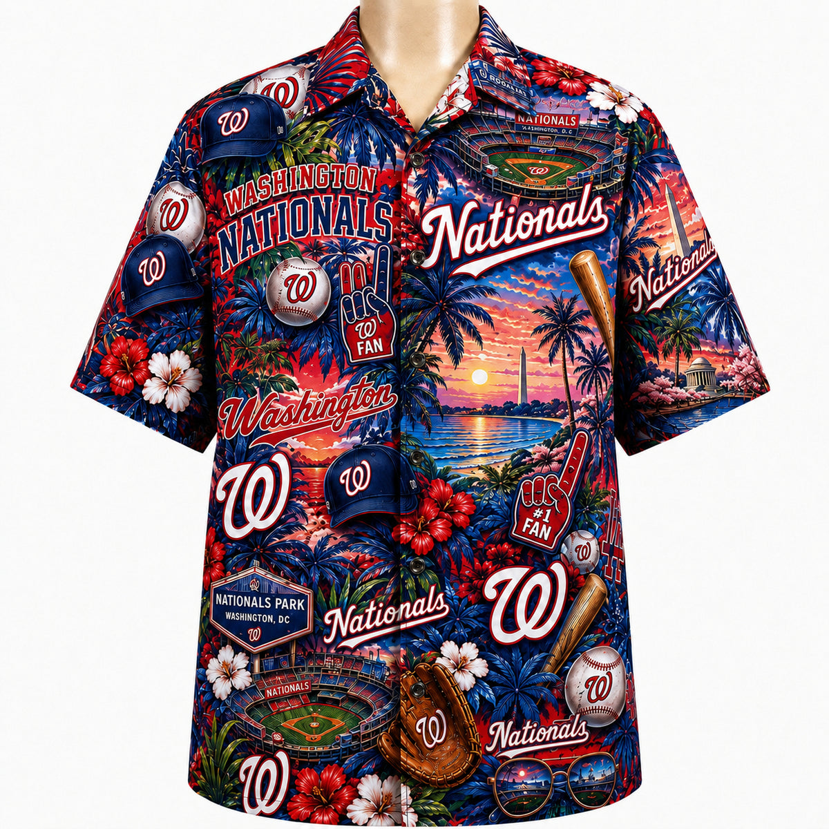 All Baseball Teams Tropical Sunset Paradise Pattern Vibe Summer Party Button-Up Unisex Hawaiian Shirt For Men and Women-Hawaiian Shirt-5TO9VIBE
