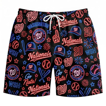 All Baseball Teams Neon Pattern Vibe Summer Party Button-Up Unisex Hawaiian Shirt For Men and Women