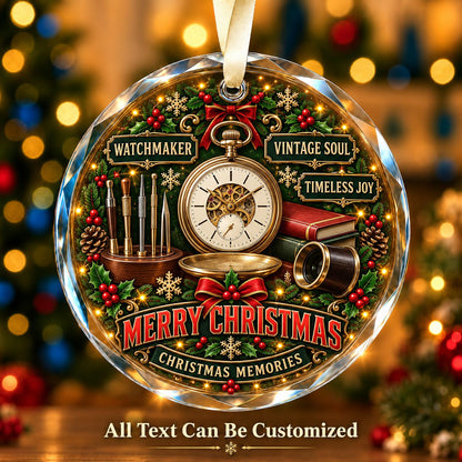 Watchmaker Personalized Glass Ornament | 5To9Vibe