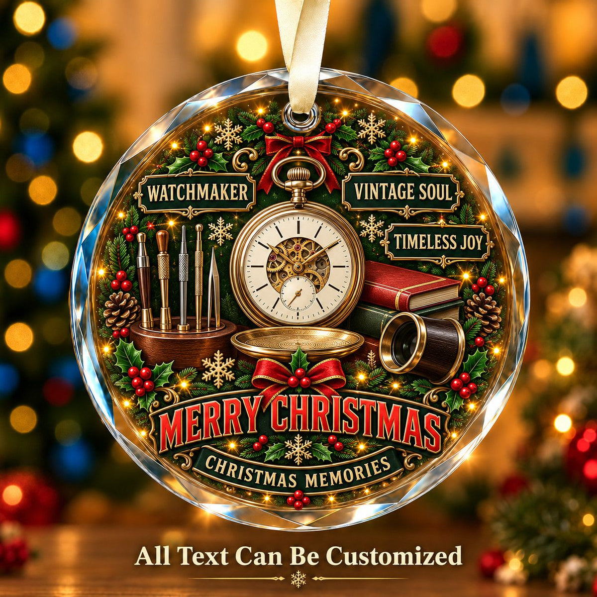 Watchmaker Personalized Glass Ornament | 5To9Vibe