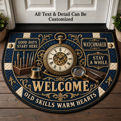 Watchmaker Personalized Half Round Mat | 5To9Vibe
