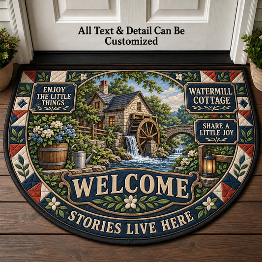 Watermill Cottage Personalized Half Round Mat | 5To9Vibe