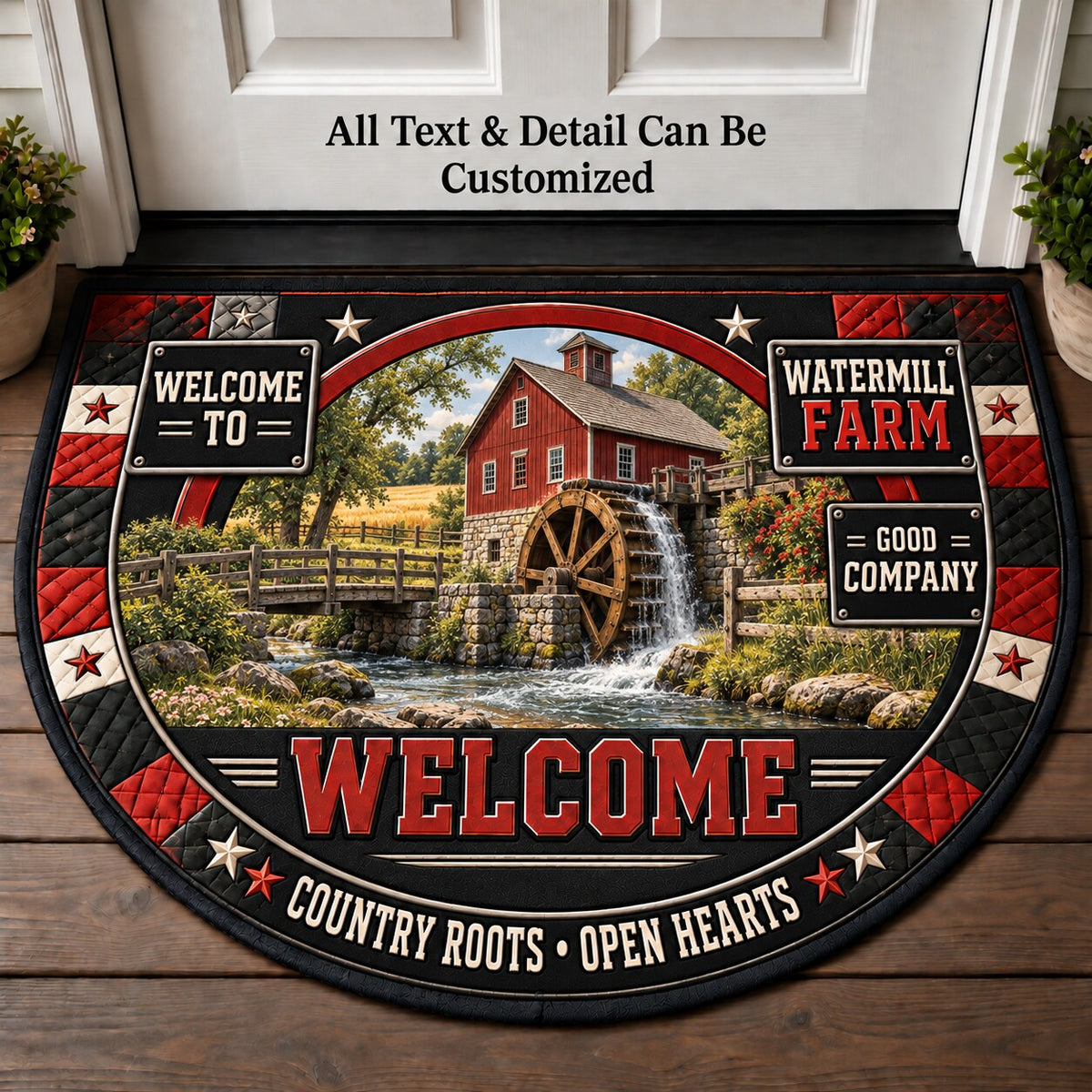 Watermill Farm Personalized Half Round Mat | 5To9Vibe