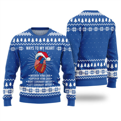Ways To My Heart Cardiology Christmas Ugly Sweater