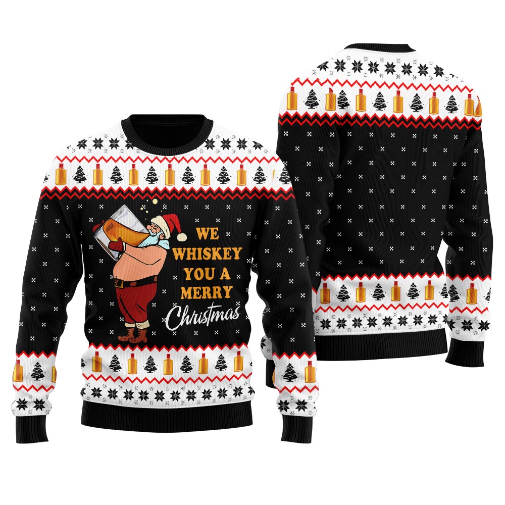 We Whiskey You A Merry Christmas Men's Ugly Sweater