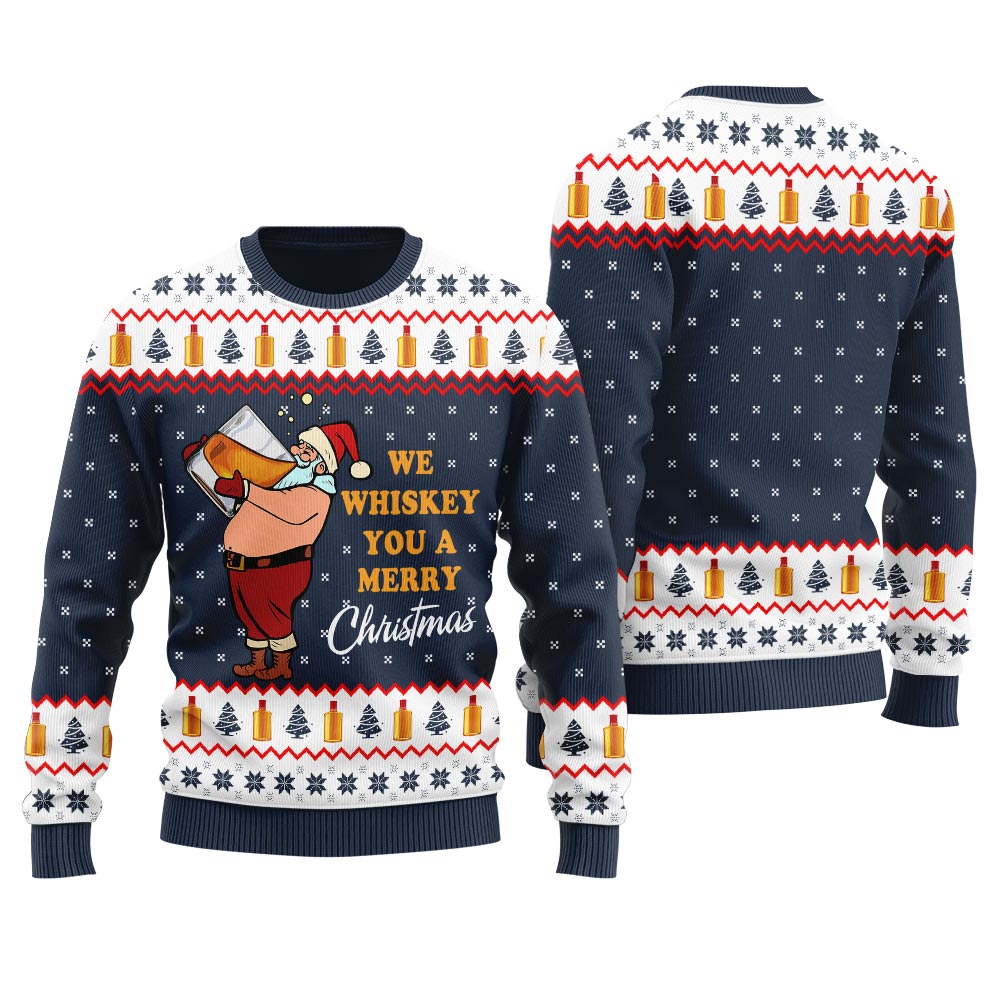 We Whiskey You A Merry Christmas Men's Ugly Sweater