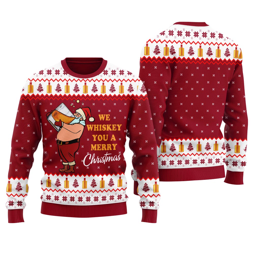 We Whiskey You A Merry Christmas Ugly Sweater For Adult