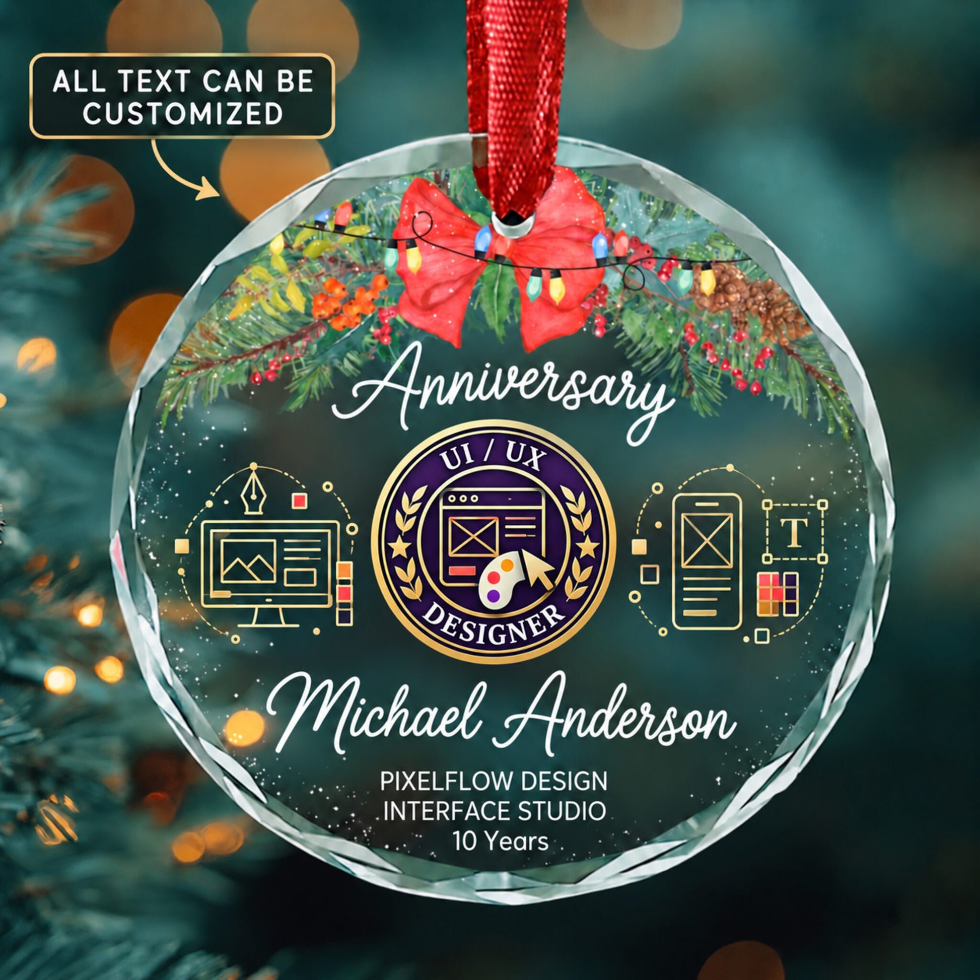 Web and Digital Interface Designers Personalized Glass Ornament | 5To9Vibe