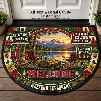 Mountain Lake - Weekend Explorers Personalized Half Round Mat | 5To9Vibe