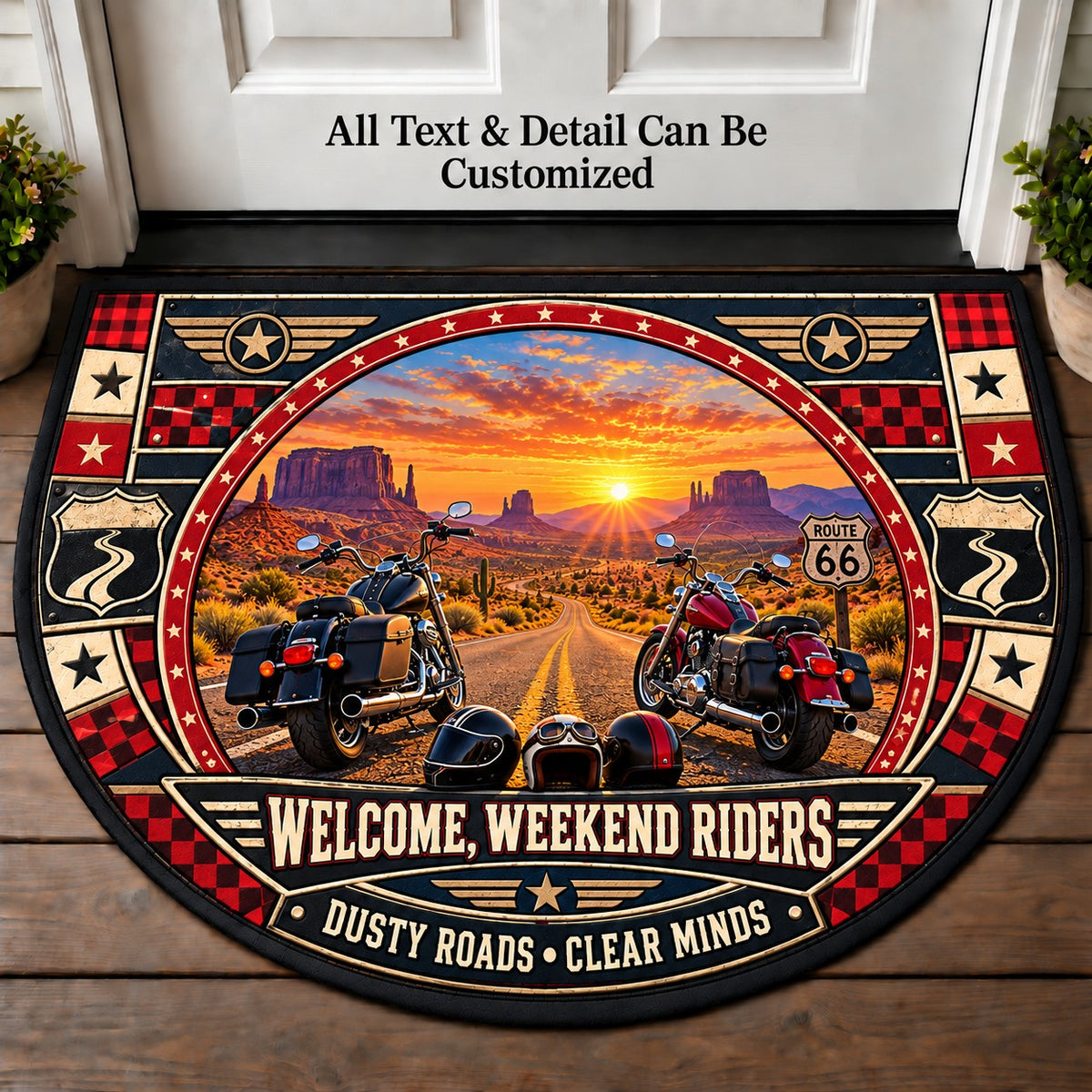 Desert Ride - Weekend Ride Crew Personalized Half Round Mat | 5To9Vibe