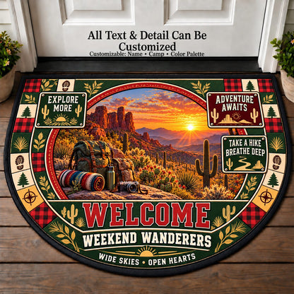 Desert Sunset - Weekend Wanderers Personalized Half Round Mat | 5To9Vibe