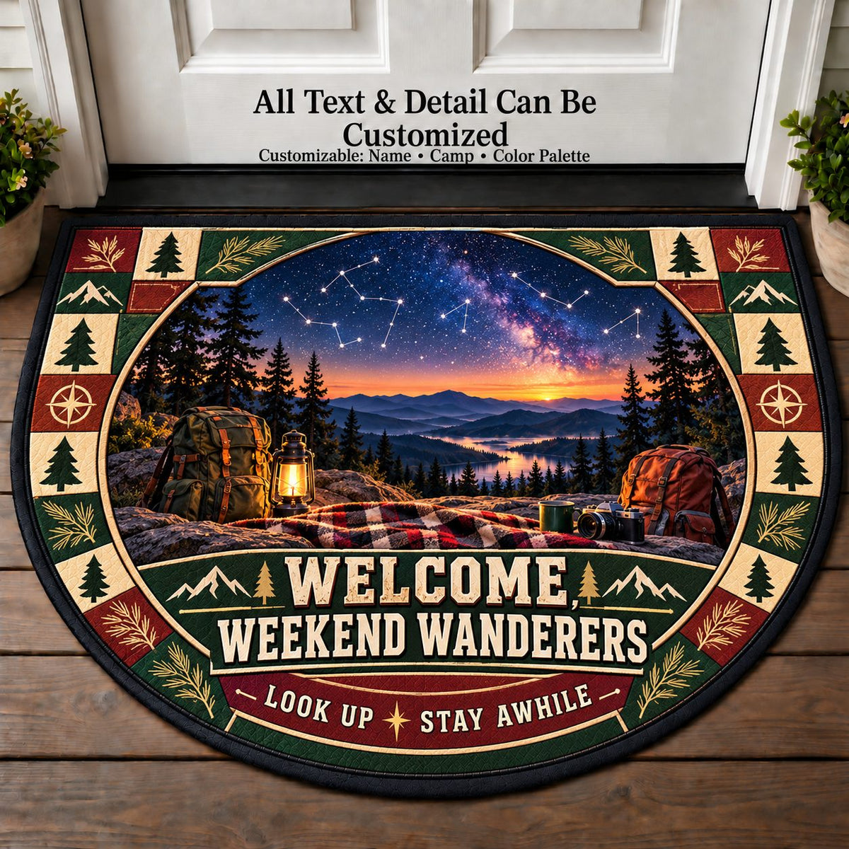 Stargazing Ridge - Weekend Wanderers Personalized Half Round Mat | 5To9Vibe