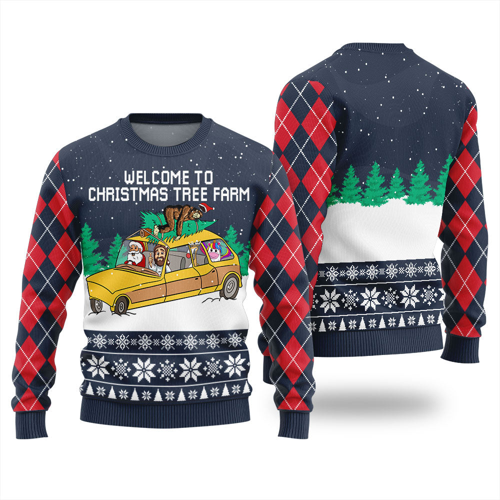 Welcome To Christmas Tree Farm Women's Ugly Christmas Sweater