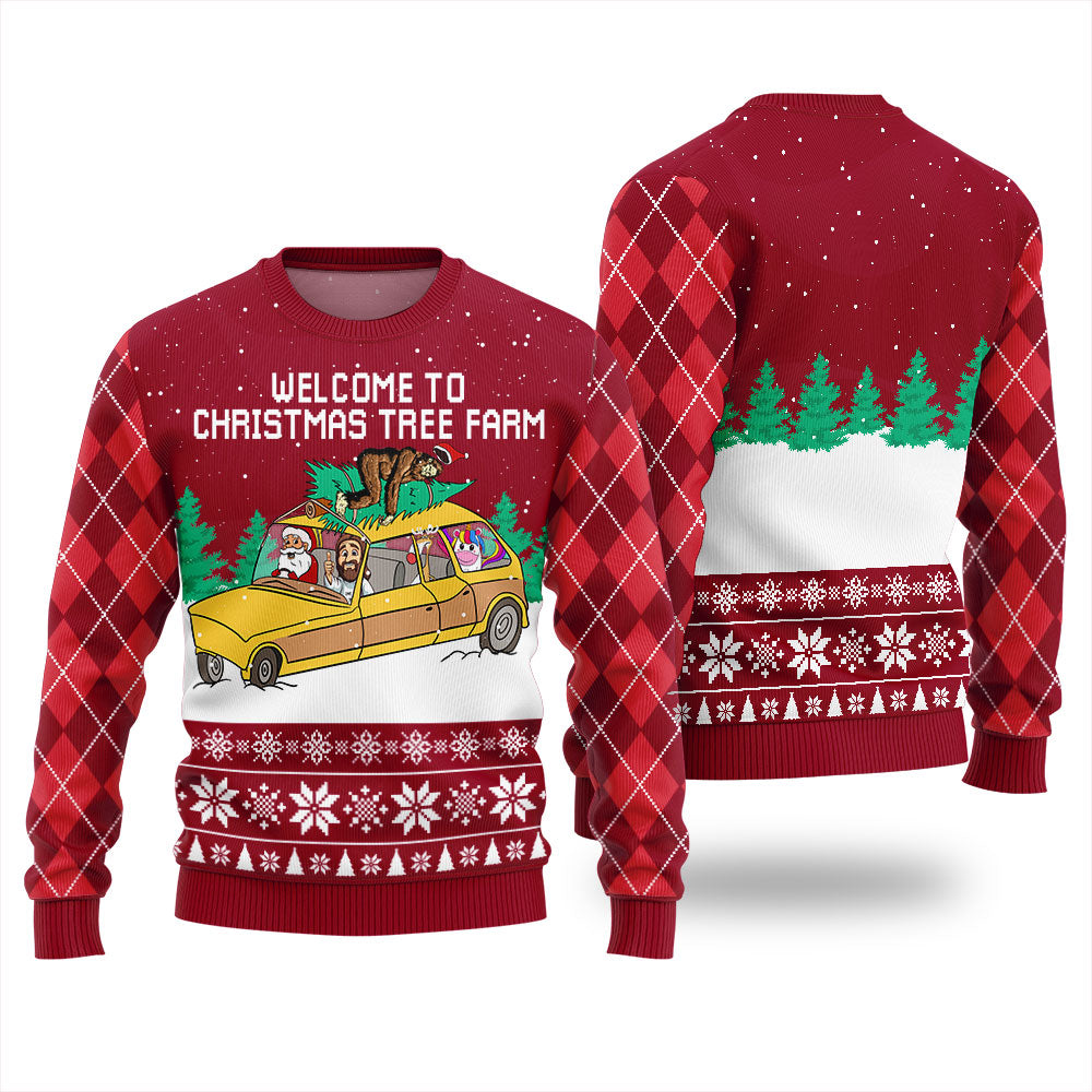 Welcome To Christmas Tree Farm Women's Ugly Christmas Sweater