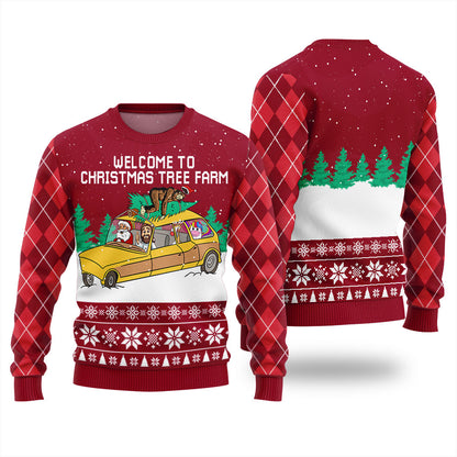 Welcome To Christmas Tree Farm Ugly Christmas Sweater