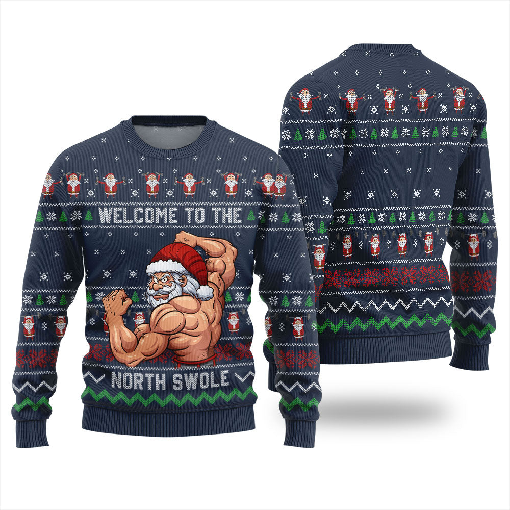 Welcome To The North Swole Ugly Christmas Sweater