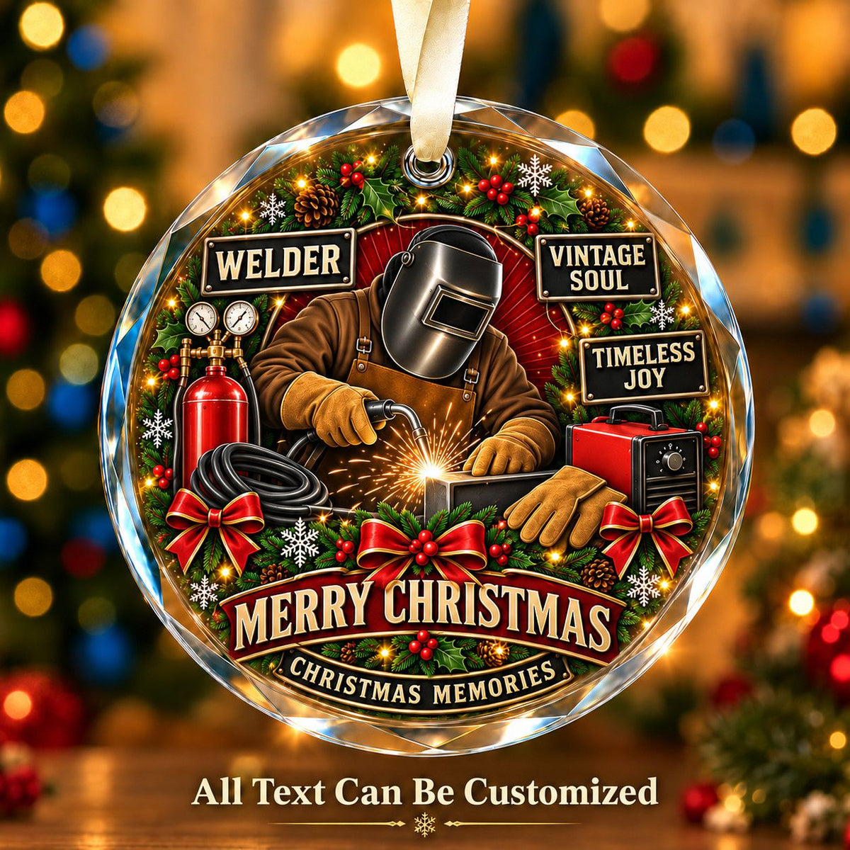 Welder Personalized Glass Ornament | 5To9Vibe