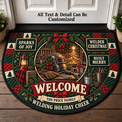 Welder Christmas Personalized Half Round Mat | 5To9Vibe