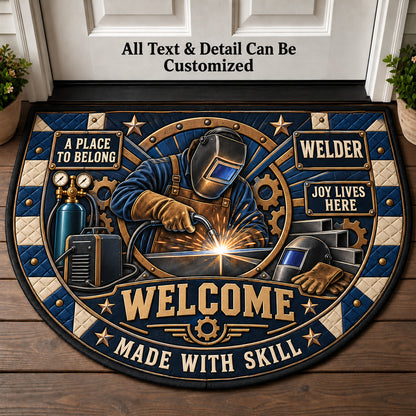 Welder Personalized Half Round Mat | 5To9Vibe