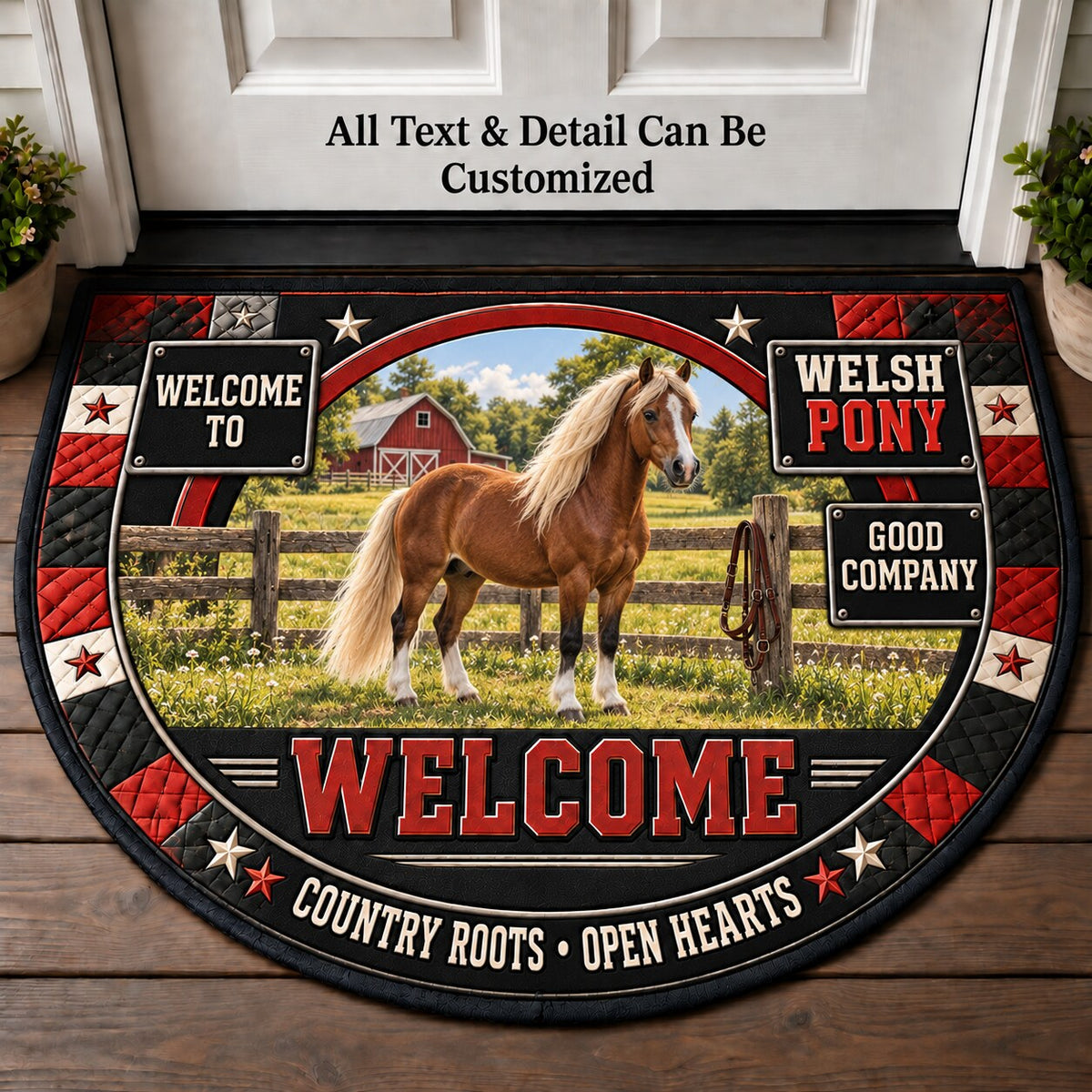 Welsh Pony Personalized Half Round Mat | 5To9Vibe