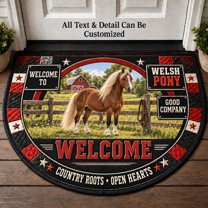 Welsh Pony Personalized Half Round Mat | 5To9Vibe