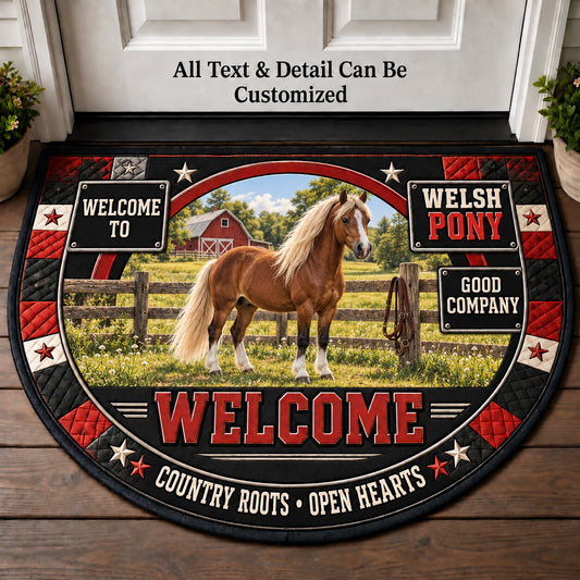 Welsh Pony Personalized Half Round Mat | 5To9Vibe