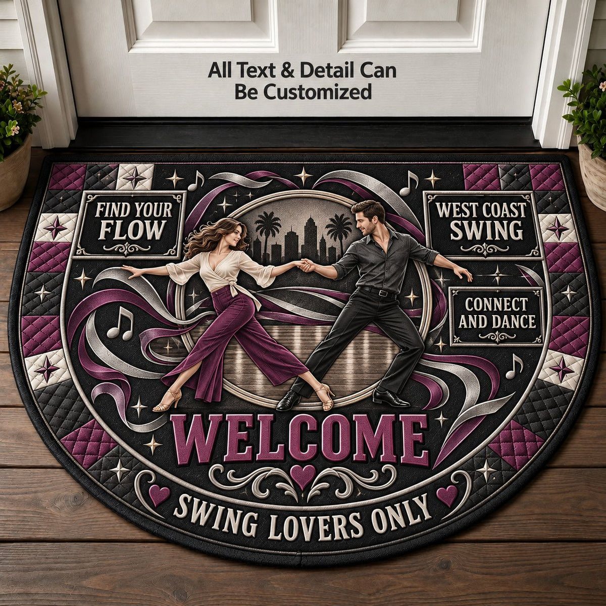 West Coast Swing Personalized Half Round Mat | 5To9Vibe