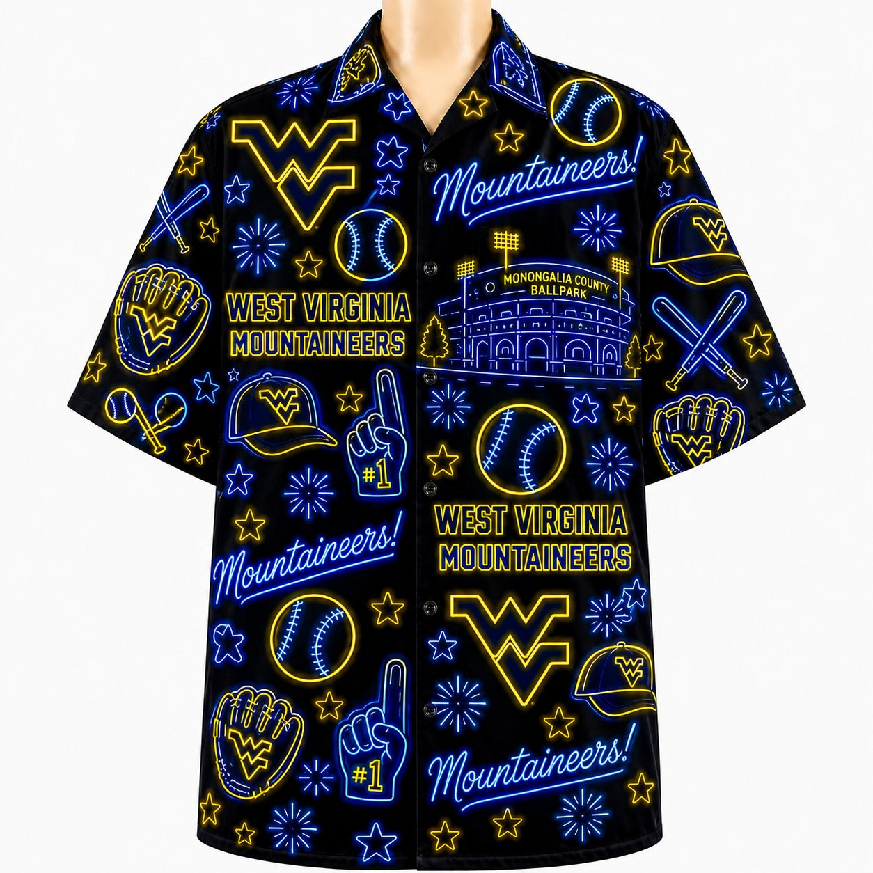 All College Basketball Teams Neon Viber Unisex Hawaiian Shirt For Men & Women