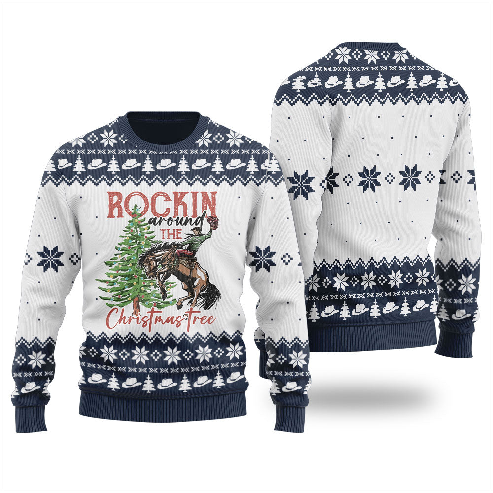 Western Cowboy Ugly Christmas Sweater For Women