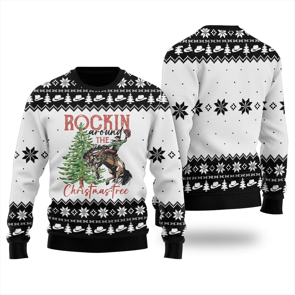 Western Cowboy Ugly Christmas Sweater For Women