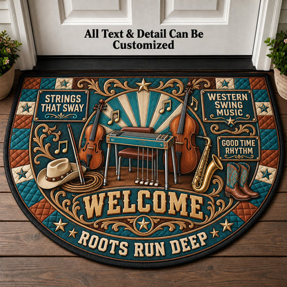 Western Swing Music Personalized Half Round Mat | 5To9Vibe
