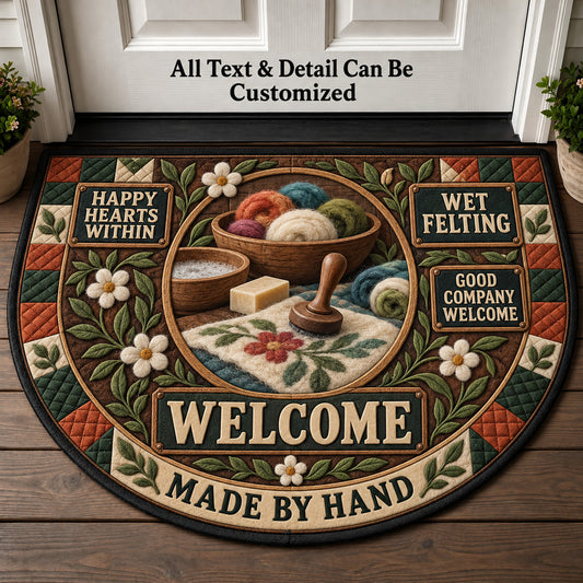 Wet Felting Personalized Half Round Mat | 5To9Vibe