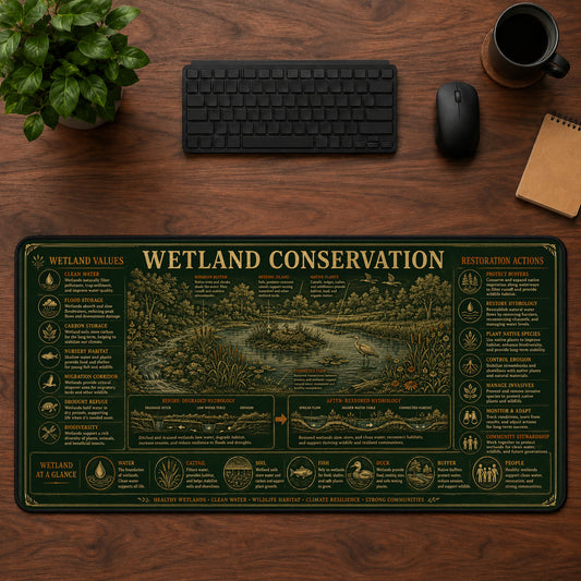 Wetland Conservation Desk Mat Mouse Pad | 5To9Vibe