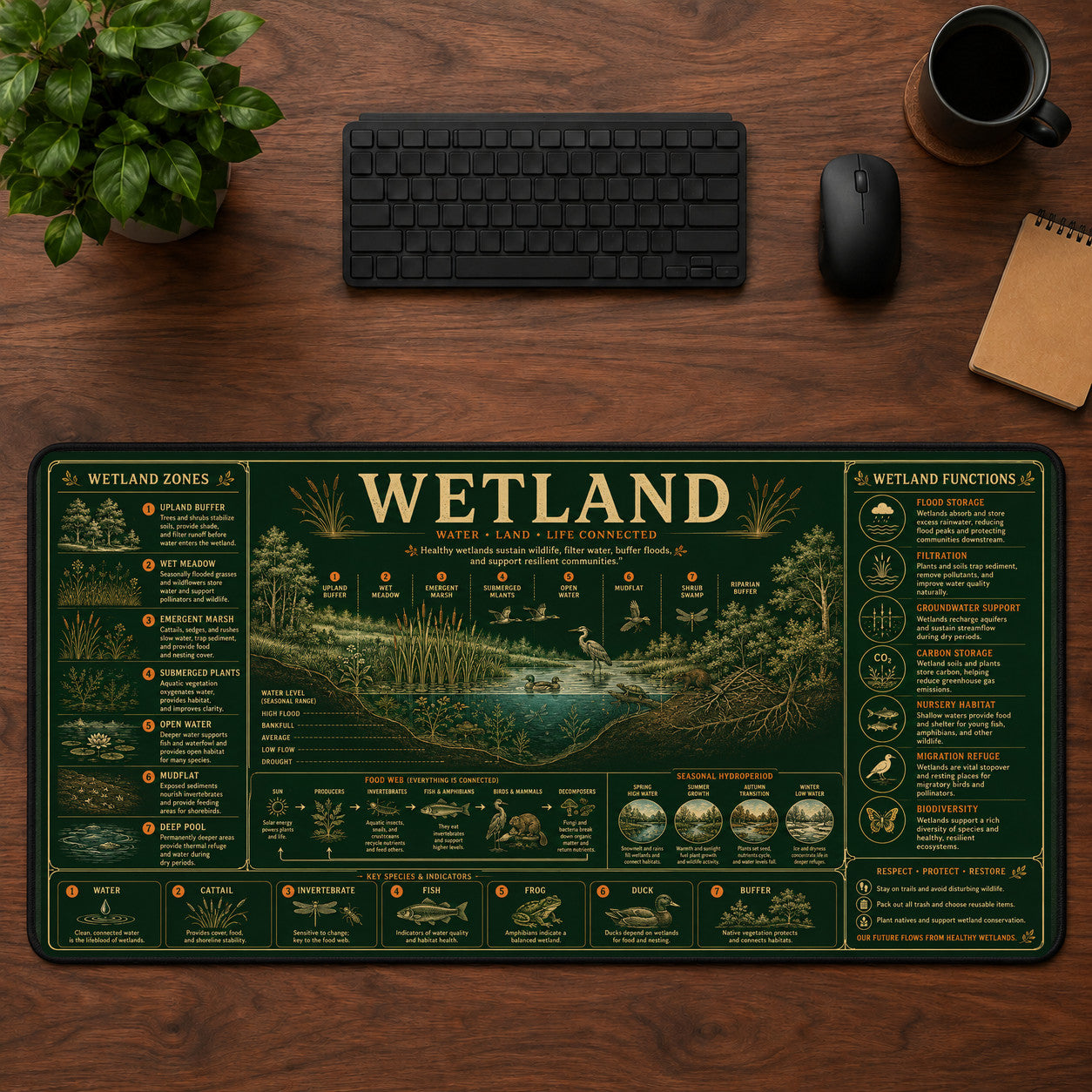 Wetland Desk Mat Mouse Pad | 5To9Vibe