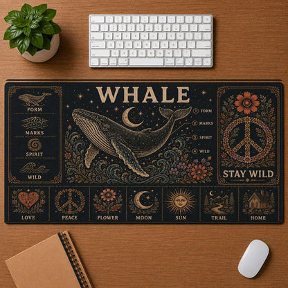 Elephant Hippie Desk Mat Mouse Pad | 5To9Vibe - Whale style