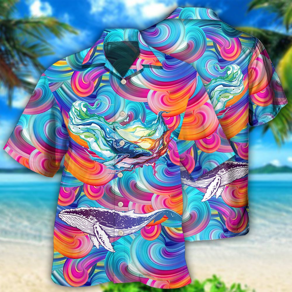 Whale Colorful Cool - Hawaiian Shirt 