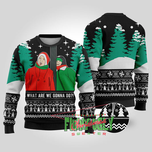 What Are We Gonna Do A Christmas Story Funny Sweater Black