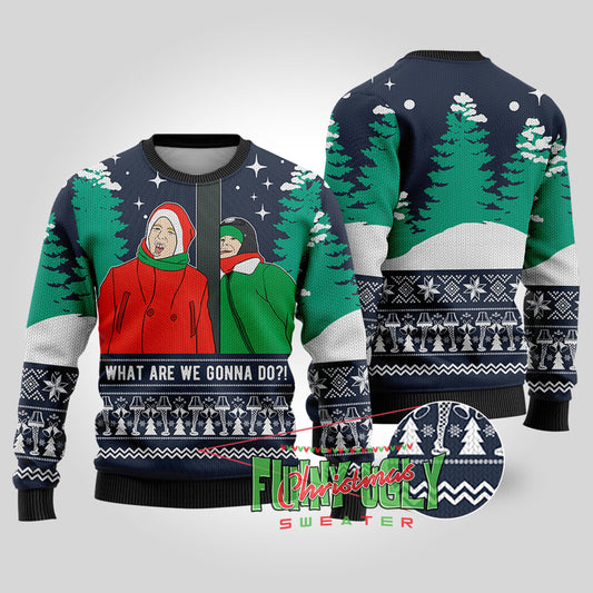 What Are We Gonna Do A Christmas Story Funny Sweater Navy
