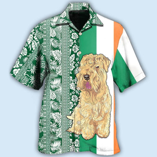Wheaten Terrier Dog Tropical Leaf Style - Hawaiian Shirt 