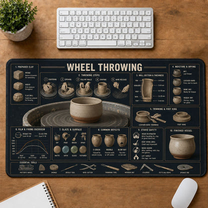 Wheel Throwing Creative Reference Guide Desk Mat | 5To9Vibe