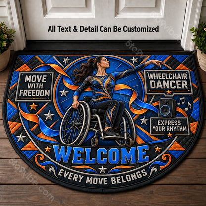 Wheelchair Dancer Personalized Half Round Mat | 5To9Vibe