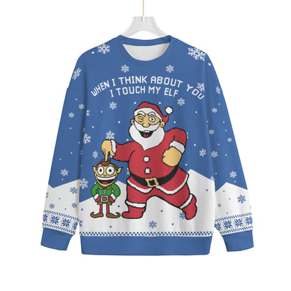 When I Think About You I Touch My Elf Plus Size Christmas Sweater Adults