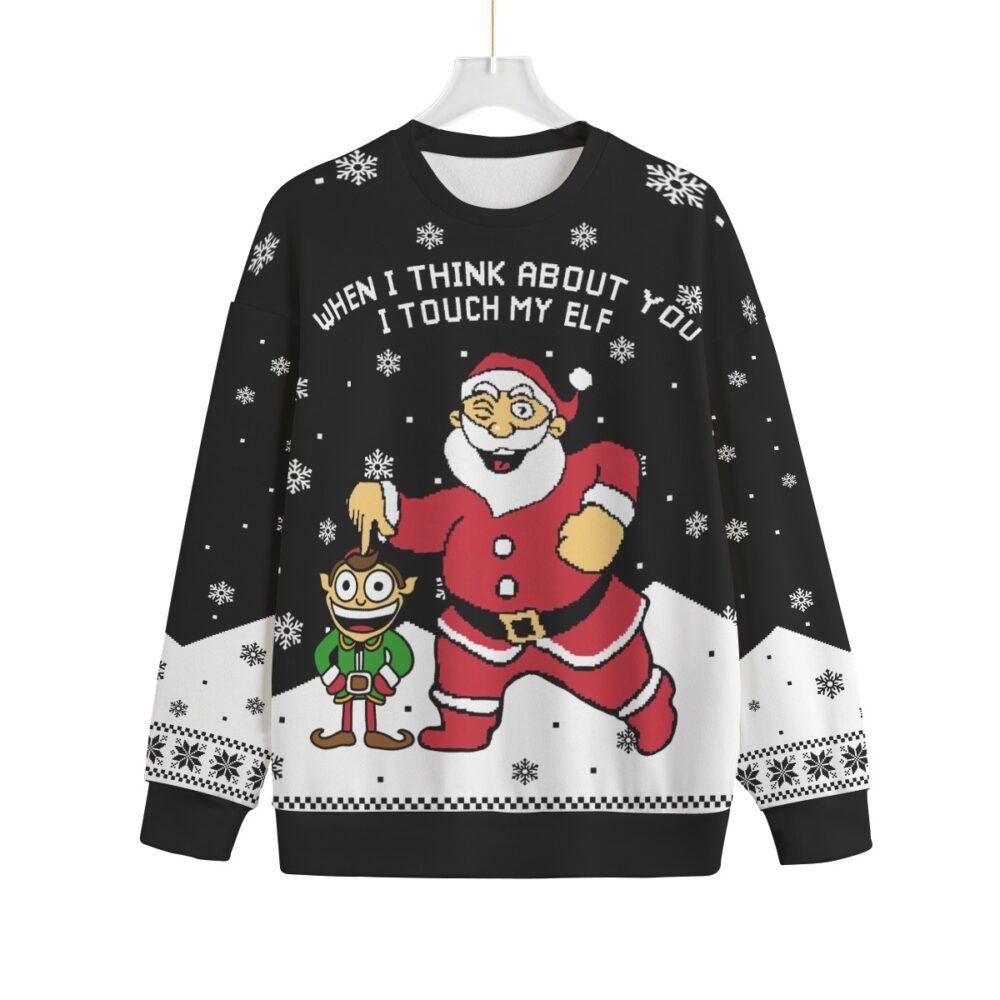 When I Think About You I Touch My Elf Plus Size Christmas Sweater Adults