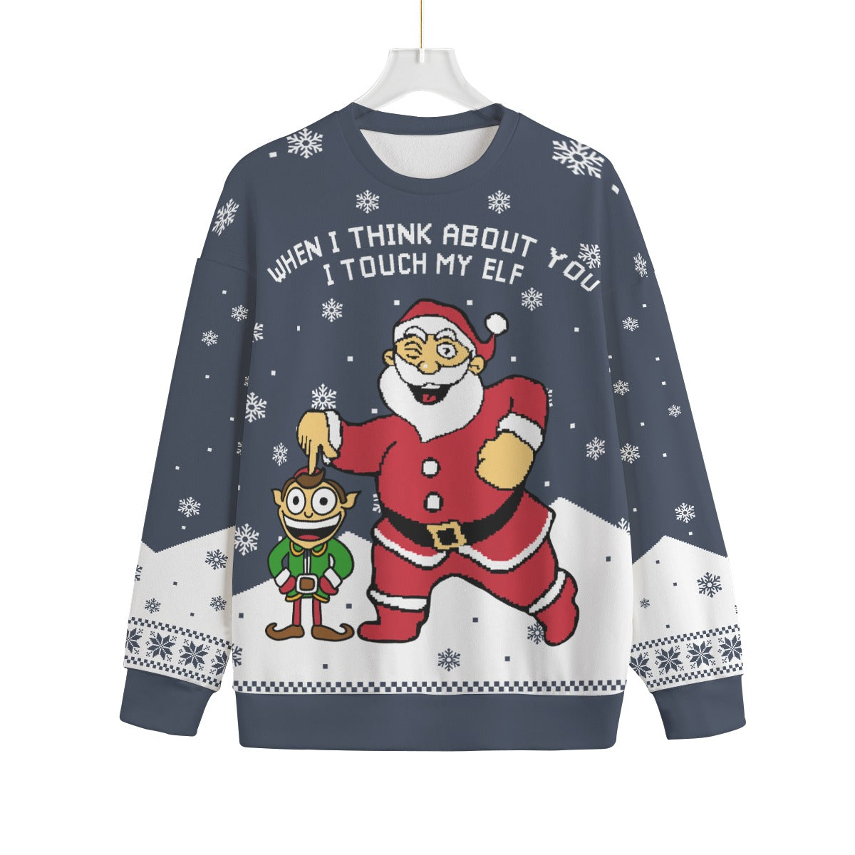 When I Think About You I Touch My Elf Plus Size Christmas Sweater Adults